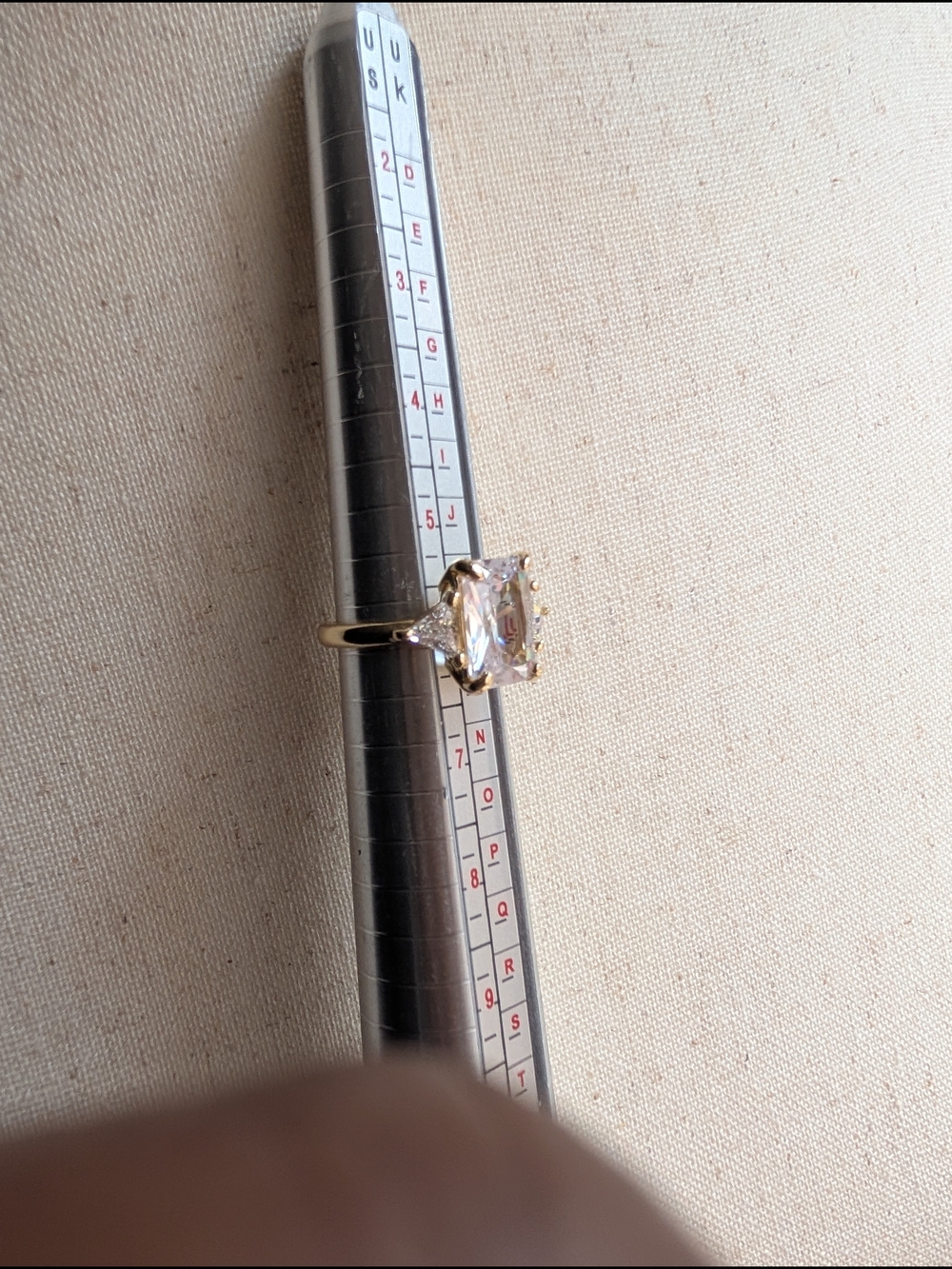 Gold Cubic Zirconia Engagement Ring - Gold Tone Statement - Picture 7 of 9